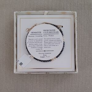 Shivam Hematite & Pearl Bracelet